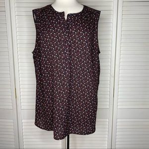 Loft mini floral sleeveless button up blouse sz20